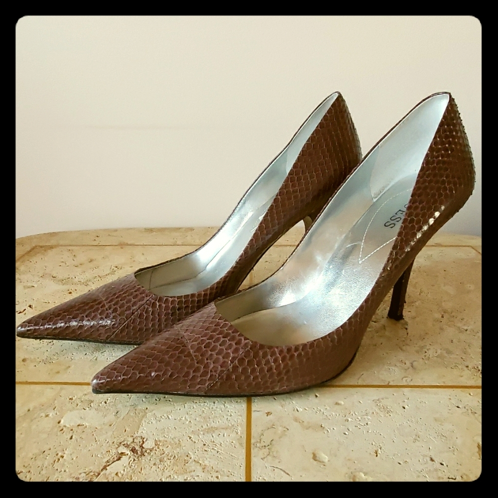Guess Faux Snakeskin Heels